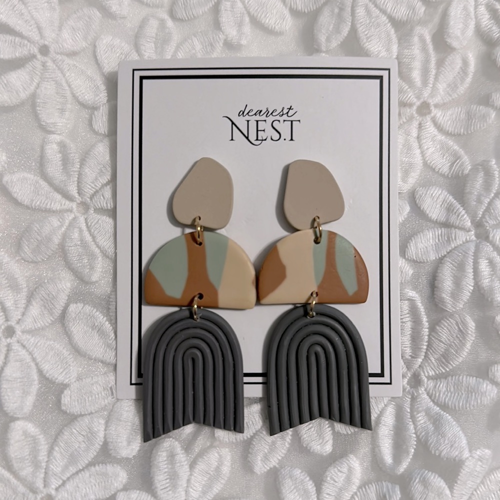 Handmade Clay Earrings (Boho Style)